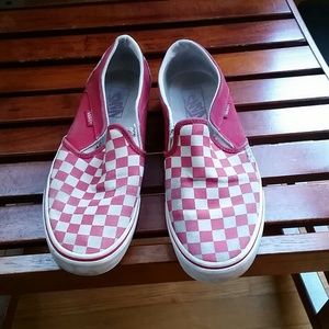 Red checkerboard Vans